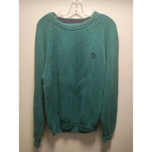 Rare Vintage Green Ralph Lauren Chaps  Cable Knit Cotton Sweater Size Large